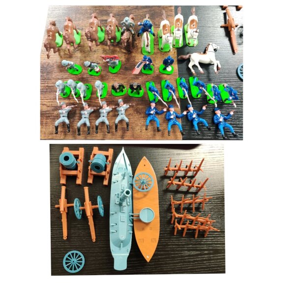 Vtg Awesome Kids American CIVIL WAR Union Confederate Soldiers Figures READ - Picture 1 of 16